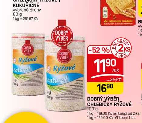 DOBRÝ VÝBĚR CHLEBÍČKY RÝŽOVÉ 100 g