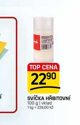 SVÍČKA HŘBITOVNÍ 100 g | vklad