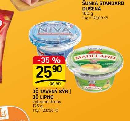 JČ TAVENÝ SÝR | JČ LIPNO vybrané druhy 125 g
