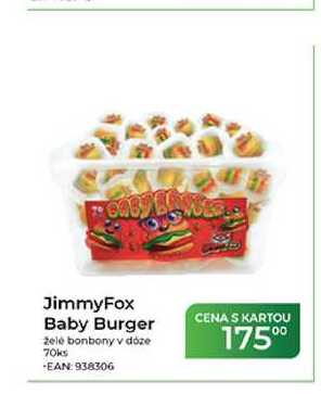 JimmyFox Baby Burger želé bonbony v doze 70ks