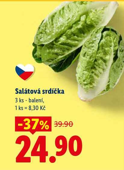 Salátová srdíčka, 3 ks - balení