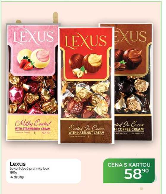 Lexus čokoládové pralinky box 190g