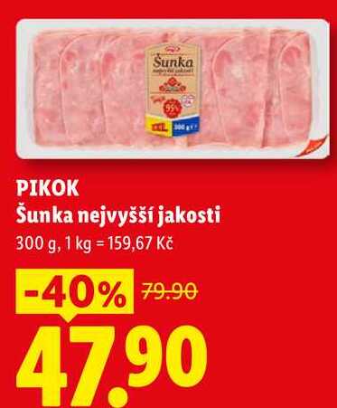 PIKOK Šunka nejvyšší jakosti, 300 g
