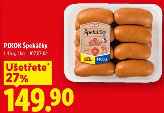 PIKOK Špekáčky, 1,4 kg