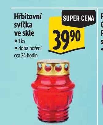 Hřbitovní svíčka ve skle 1ks