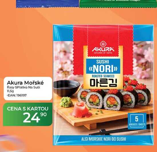 Akura Mořské řasy 5 plátků Na Suši 11,5g