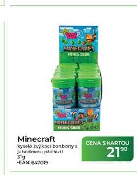 Minecraft kyselé žvýkací bonbony s jahodovou příchuti 31g