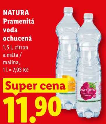 NATURA Pramenitá voda ochucená, 1,5 l