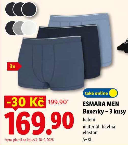 ESMARA MEN Boxerky - 3 kusy