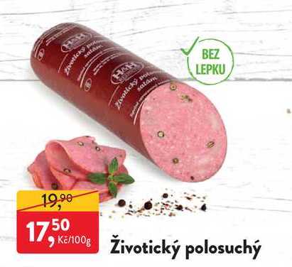 Životický polosuchý 100g