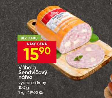 Váhala Sendvičový nářez vybrané druhy 100 g