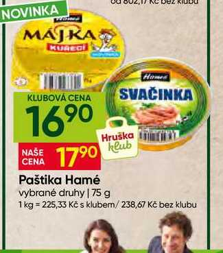 Hamé paštika 75g, vybrané druhy