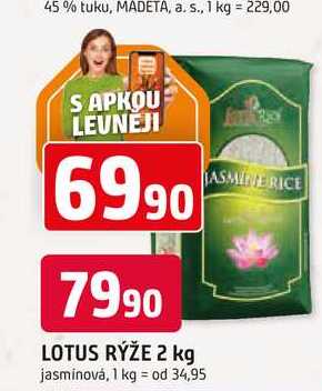 LOTUS RÝŽE 2 kg jasmínová