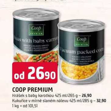 COOP PREMIUM Coop Hrášek s baby karotkou 425 ml/265 g 