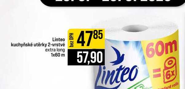 Linteo kuchyňské utěrky 2-vrstvé extra long 1x60 m