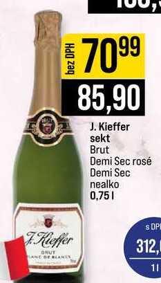 J. Kieffer sekt Brut Demi Sec rosé Demi Sec nealko 0,75l