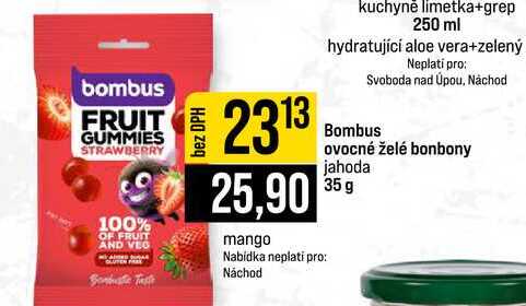 Bombus ovocné želé bonbony jahoda 35 g