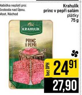 Krahulik princ v pepři salám plátky 75 g