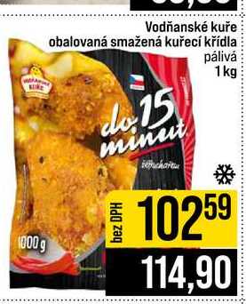 Vodňanské kuře obalovaná smažená kuřecí křídla pálivá 1kg