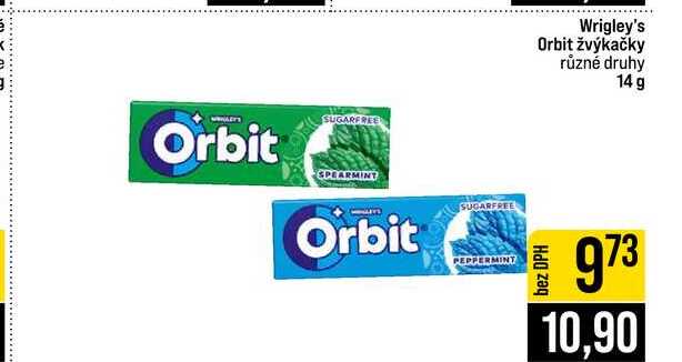 Wrigley's Orbit žvýkačky různé druhy 14 g 
