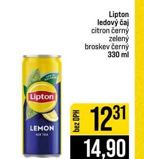 Lipton ledový čaj citron černý zelený broskev černý 330 ml