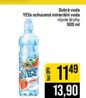 Dobrá voda YESS ochucená minerální voda různé druhy 500 ml