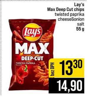 Lay's Max Deep Cut chips twisted paprika cheeseGonion salt 55 g 