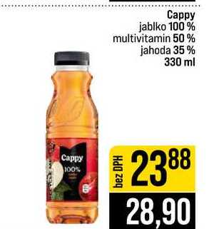 Cappy jablko 100% multivitamin 50% jahoda 35% 330 ml