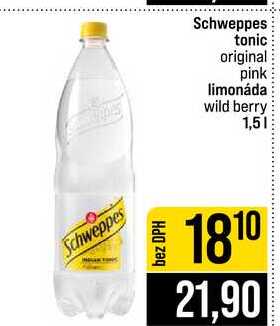 Schweppes tonic original pink limonáda wild berry 1,5l