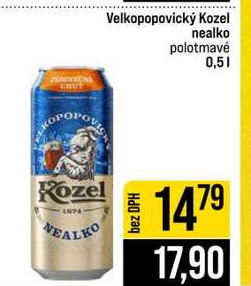 Velkopopovický Kozel nealko polotmavé 0,5l
