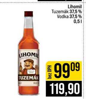 Lihomil Tuzemák 37,5 % Vodka 37,5% 0,5l