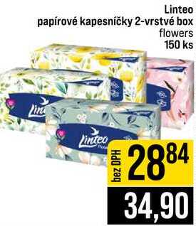 Linteo papírové kapesníčky 2-vrstvé box flowers 150 ks 