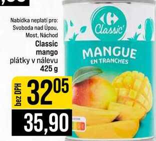 Classic mango plátky v nálevu 425 g 