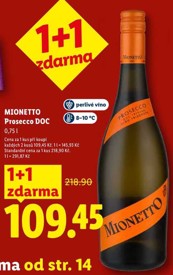 MIONETTO Prosecco DOC, 0,751