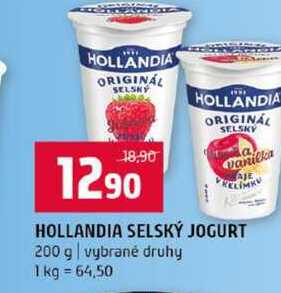 HOLLANDIA SELSKÝ JOGURT 200 g vybrané druhy