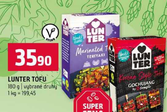 LUNTER TOFU 180 g vybrané druhy