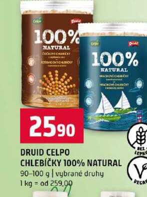 DRUID CELPO CHLEBÍČKY 100% NATURAL 90-100 g vybrané druhy