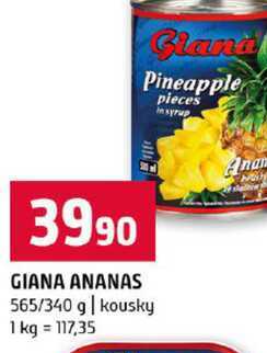 GIANA ANANAS 565/340 g kousky