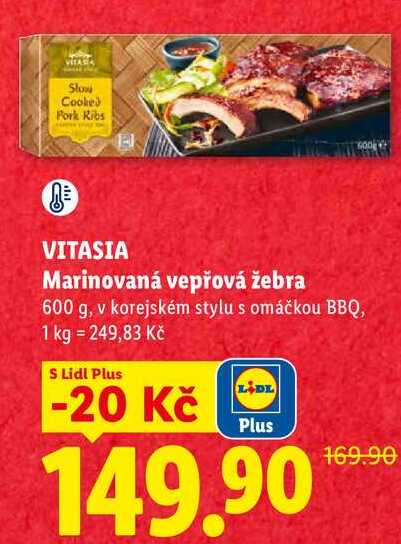 VITASIA Marinovaná vepřová žebra, 600 g 