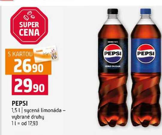 PEPSI 1,5l sycená limonáda vybrané druhy