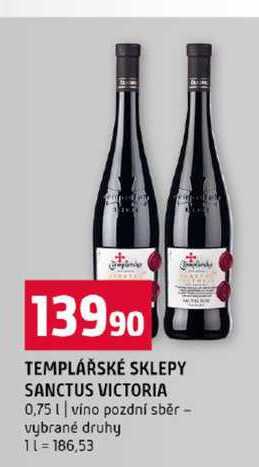 TEMPLÁŘSKÉ SKLEPY SANCTUS VICTORIA 0,75l víno pozdní sběr vybrané druhy