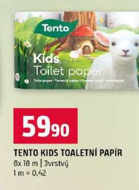 TENTO KIDS TOALETNÍ PAPÍR 8x 18 m 3vrstvý