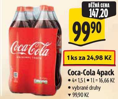 Coca-Cola 4pack, 4x 1,5 l