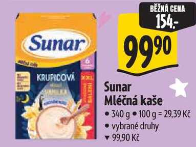 Sunar Mléčná kaše, 340 g
