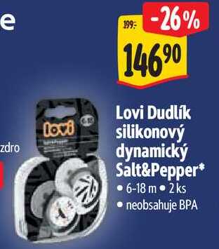 Lovi Dudlík silikonový dynamický Salt&Pepper, 2 ks*