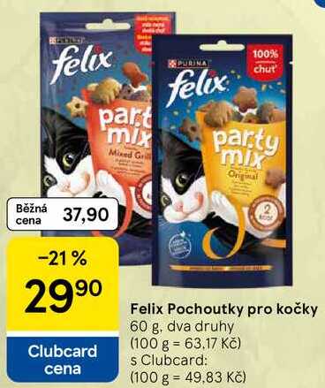 Felix Pochoutky pro kočky, 60 g, dva druhy