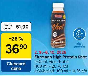 Ehrmann High Protein Shot, 250 ml, více druhů 