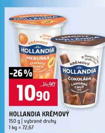 HOLLANDIA KRÉMOVÝ 150 g vybrané druhy