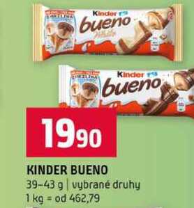 KINDER BUENO 39-43 g vybrané druhy
