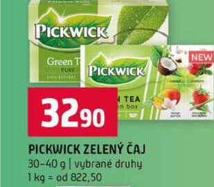 PICKWICK ZELENÝ ČAJ 30-40 g vybrané druhy